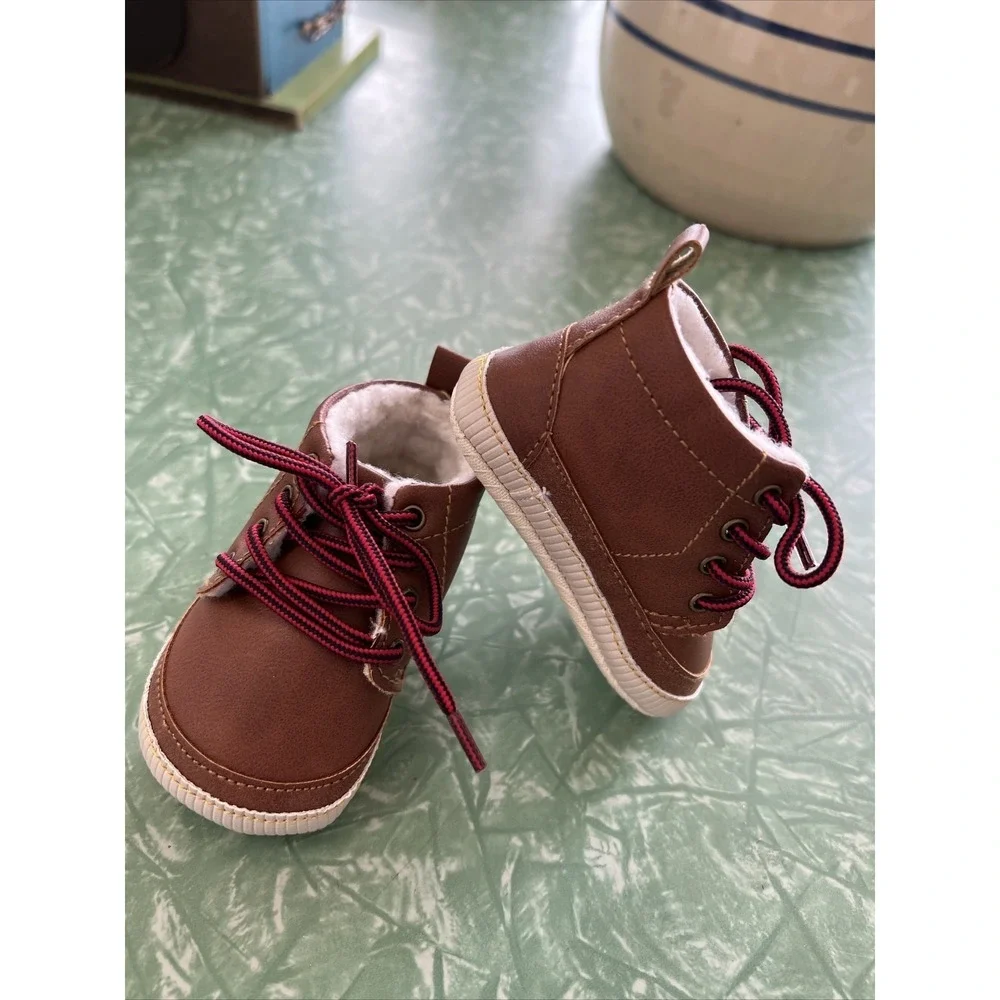 toddler boy shoe size 0-3 months brown‎ leather dress shoes